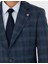 Erkek %100 Yün Ekose Lacivert Ekstra Slim Fit Takım Elbise 50273458-VR033 7