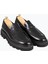 Erkek Loafer Ayakkabı Hakiki Deri Yüksek Eva Rahat Taban Siyah Açma 2