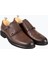 Erkek Klasik Ayakkabı Çift Tokalı Deri Eva Taban Kahverengi 3