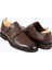 Erkek Klasik Ayakkabı Çift Tokalı Hakiki Deri Eva Taban Kahverengi 4