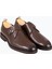 Erkek Klasik Ayakkabı Tokalı Deri Eva Taban Kahverengi 2