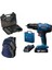 Gsb 183-LI 2 Ah Tek Akülü Darbeli Matkap + 103 Parça Matkap ve Vidalama Ucu Seti + Mavi Sırt Çantası 1