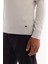 Erkek Gri Dik Yaka Fermuarlı Soft Touch Çizgili Triko Regular Fit Kazak A52Y5151 5