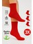 Bambu Kadın Kırmızı Lastiksiz Soket Dikişsiz Premium Çorap 3'lü Paket Sıkmayan Çorap / Iz Bırakmaz 1