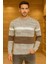 Weisman Pamuk Bisiklet Yaka Çizgili Erkek Triko Kazak 1