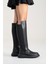 SHADOW Siyah Streç Detaylı Kadın Çizme 3