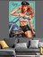 Retro Bisiklet Süren Pin-Up Dekoratif Kanvas - Mdf Ahşap Tablo 5