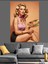 Sarışın Retro Ressam Kadın Dekoratif Kanvas - Mdf Ahşap Tablo 3