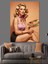 Sarışın Retro Ressam Kadın Dekoratif Kanvas - Mdf Ahşap Tablo 4