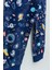 3-8 yaş galaksi ve astronot baskılı %100 pamuk uzun kollu erkek çocuk pijama takımı 4