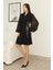 Bağlama Detaylı Piliseli Elbise 2324-SIYAH 4