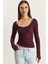 Kadın U Yaka Likralı Basic Bluz 1