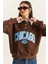 Kadın Polo Yaka Chicago Baskılı Üç Iplik Şardonlu Sweatshirt 1