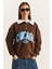 Kadın Polo Yaka Chicago Baskılı Üç Iplik Şardonlu Sweatshirt 2