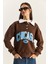 Kadın Polo Yaka Chicago Baskılı Üç Iplik Şardonlu Sweatshirt 3