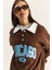 Kadın Polo Yaka Chicago Baskılı Üç Iplik Şardonlu Sweatshirt 5