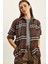 Kadın Ekose Desenli Oversize Oduncu Gömlek 1