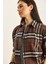 Kadın Ekose Desenli Oversize Oduncu Gömlek 5