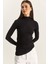 Kadın Soft Touch Yarım Balıkçı Yaka Büzgülü Basic Bluz 3