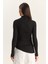 Kadın Soft Touch Yarım Balıkçı Yaka Büzgülü Basic Bluz 7