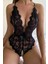 Arias Closet Siyah Özel Bölgesi Açık Fiyonklu Dantel Fantezi Body 4