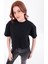 Siyah Bisiklet Yaka Basic Kısa Kollu Crop T-Shirt 5