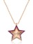 Gümüş Rose Pembe Fırfır Desenli Yıldız Bayan Kolye 1