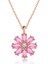 Gümüş Rose Pembe Çiçek Kolye 1