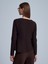 10824 Bisiklet Yaka Peplum Triko Top-Koyu Kahve 4