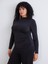 Büyük Beden Dik Yaka Büzgülü Kadın Body 1