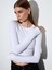 32319 Modal Karışımlı Uzun Kollu Top-Beyaz 1