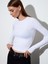 32319 Modal Karışımlı Uzun Kollu Top-Beyaz 2