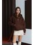 3 Iplik Şardonlu Kapşonlu Hoodie Frm Kahve P510437 3