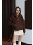 3 Iplik Şardonlu Kapşonlu Hoodie Frm Kahve P510437 5