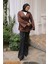 Kahverengi Kuşaklı Scuba Kimono 3