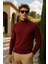 Erkek Basic Premium Comfort Uzun Bordo Kazak 1