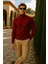 Erkek Basic Premium Comfort Uzun Bordo Kazak 4