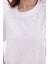Farklı Boyutlarda Inci Işlemeli Normal Kalıp Beyaz Basic T-Shirt 9