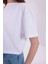 Beyaz Bisiklet Yaka Basic Kısa Kollu Crop T-Shirt 7
