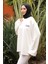 Ekru Sırt Baskı Detaylı İki İplik Sweatshirt 1