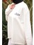 Ekru Sırt Baskı Detaylı İki İplik Sweatshirt 3