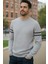 Erkek Triko Kol Çizgi Detaylı Kazak 2