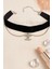 Gotik Siyah Kadife Kolye. Kadife Choker Kolye Ayarlanabilir Zincir. Zirkon Taş Detaylı 3