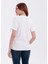 Inci Işlemeli Normal Kalıp Beyaz Basic T-Shirt 3