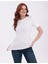 Inci Işlemeli Normal Kalıp Beyaz Basic T-Shirt 5