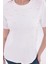Inci Işlemeli Normal Kalıp Beyaz Basic T-Shirt 6
