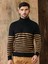 Erkek Boğazlı Çizgili Triko Kazak 1