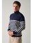 Erkek Boğazlı Çizgili Triko Kazak 1