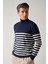 Erkek Boğazlı Çizgili Triko Kazak 4