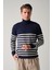 Erkek Boğazlı Çizgili Triko Kazak 6